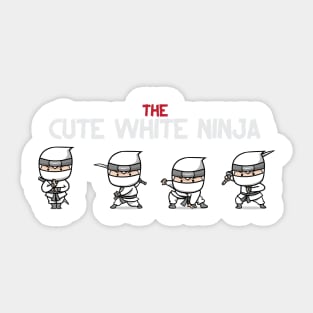 The Cute White Ninja Warriors from Japan With Sword and Full Ninja Uniform Sticker